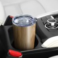 thumbnail image 5 of 20oz Insulated Car Cup with Silver Base, Stainless Steel Travel Tumbler with Telescopic Straw and Lid, 360° Full Wrap Printed, Wood Print, 5 of 6
