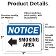 thumbnail image 2 of (2 Pack) Smoking Area [Left Arrow] Sign, 2 of 7