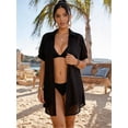 thumbnail image 3 of MOYIKO Summer Swimsuit Coverups for Womens Bikini Swimwear Beach Cover-Ups Ladies Loose V Neck Shirt Dress, 3 of 7