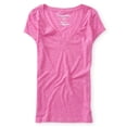 thumbnail image 1 of Aeropostale - Camiseta básica con cuello en V Marled para mujer, rosa, extragrande Aeropostale Camiseta básica, 1 of 2