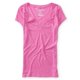 thumbnail image 1 of Camiseta básica Marled con cuello en V para mujer de Aeropostale, rosa, grande Aeropostale Camiseta básica, 1 of 2
