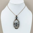 thumbnail image 5 of Natural Blue Lace Agate Gemstone Handmade Copper Wire Wrap Pendant 3.07", 5 of 5