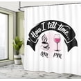thumbnail image 4 of Ambesonne Drinking Sayings Shower Curtain, Coffee AM Wine PM, 69"Wx70"L, White Dark Grey and Dark Pink, 4 of 4