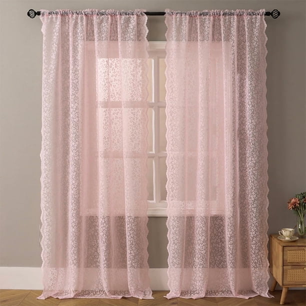 Nvzi Cortinas para dormitorio - rosa, 214*130 cm 2 secciones, cortinas opacas ligeras, cortinas de poliéster con bolsillo para barra, cortina opaca.