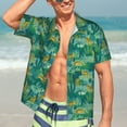 thumbnail image 4 of Uemuo Jungle Leopard Printed Regular Fit Short Sleeve Casual Hawaiian Shirt for Men,Aloha shirt,Tropical shirt,Floral print shirt,Vacation Beach shirt-3X-Large, 4 of 9