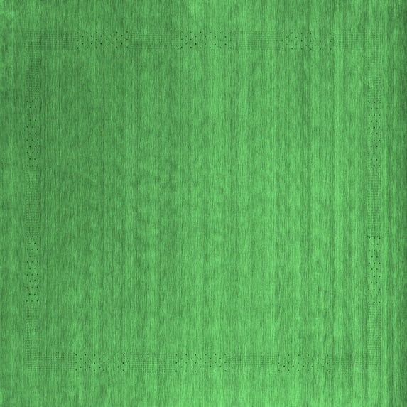 Ahgly Company Indoor Square Abstract Emerald Green Contemporary Area Rugs, 6' Square