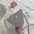 thumbnail image 2 of Fashion Women Hand Woven Pearl Straw Bucket Bag Rattan Bohemia Style Beach Beach Shoulder Bags Handbags, 2 of 4