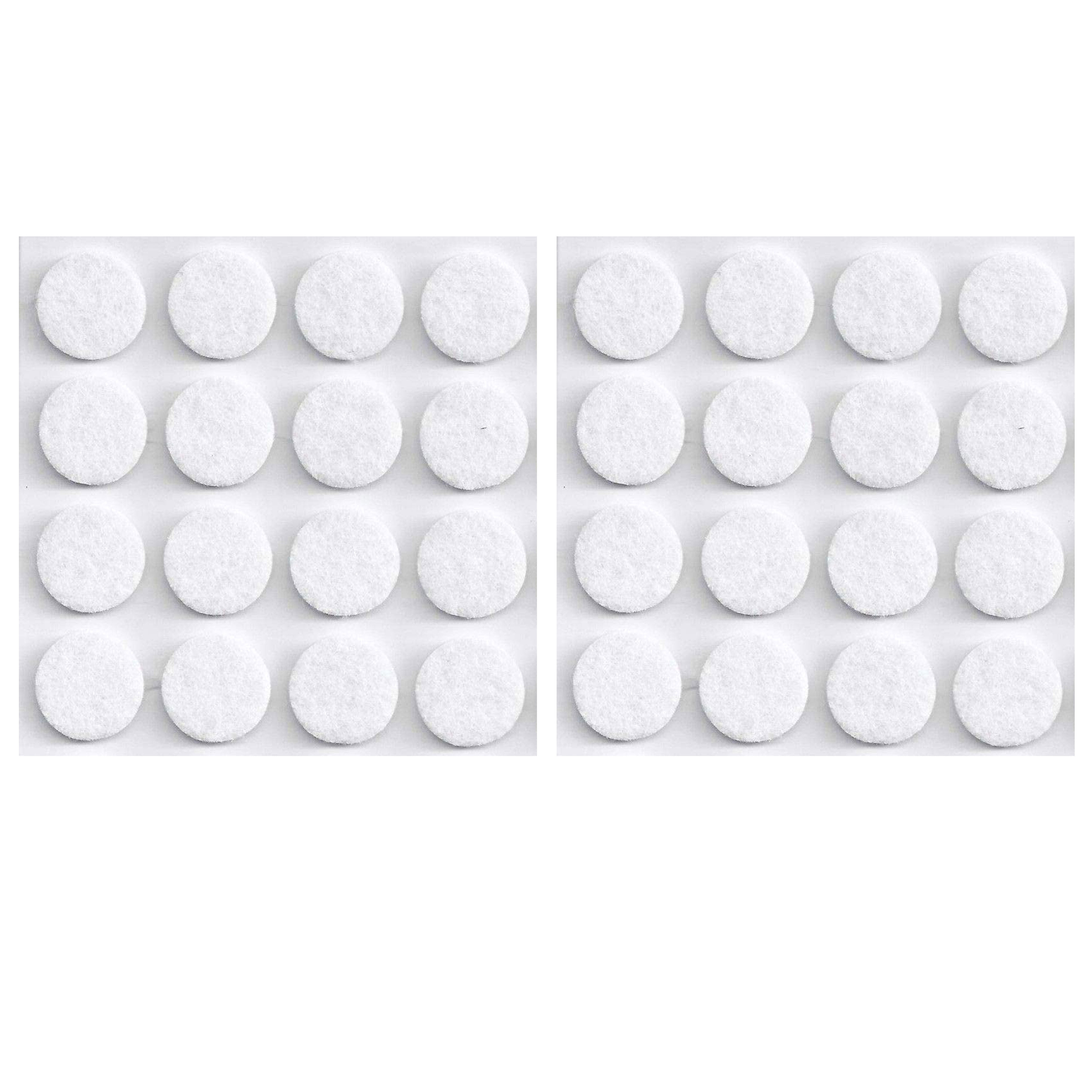 32 Self Adhesive Felt Pads Furniture Floor Scratch Craft Dot Protect White  0.75 