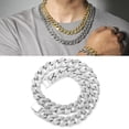 thumbnail image 4 of Cadena de eslabones cubanos Aleación de hiphop de plata Cadena de eslabones cubanos con personalidad elegante y de moda para hombres, 4 of 10