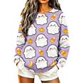thumbnail image 4 of Meichang Womens Halloween Sweatshirts Fall Ghost Graphic Sweatshirt Crew Neck Casual Long Sleeve Pullover Holiday Family Matching Tops, 4 of 8