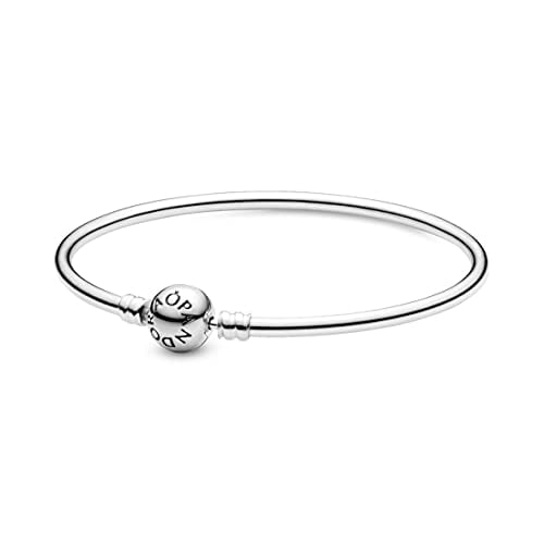PANDORA Sterling Silver Bangle with Bead Clasp 590713 19 7.5