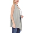 thumbnail image 3 of Moa Collection Women's Sleeveless Long Body Cardigan Vest S-3XL, 3 of 5