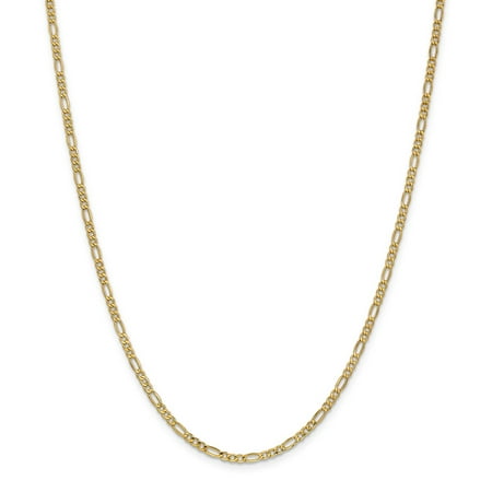14K Yellow Gold 2.5mm Figaro Chain Necklace, 18"