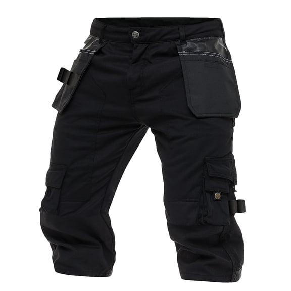 Skylinewears Men’s Holster Utility Cordura Reinforced Cargo Pockets 13.5” Inseam Durable Cotton Work Shorts Black 30
