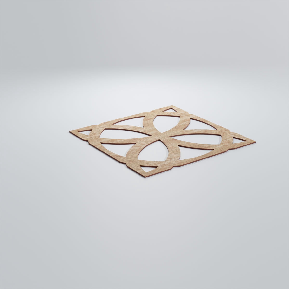 Ekena Millwork 23 3/8"W x 23 3/8"H x 1/4"T Large Daventry Decorative Fretwork Wood Wall Panels, Red Oak