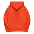 thumbnail image 3 of Pullover Hoodie with Adjustable Drawstring Hood and Front ESSENTIALS Lettering Print Casual Loose Fit Design Orange 2XL, 3 of 8