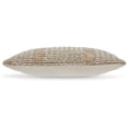 thumbnail image 2 of Anye 14 x 22 Lumbar Throw Pillow Set of 4, Handwoven Striped Tan Ivory Wool, 2 of 5