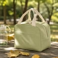 thumbnail image 3 of Corduroy Lunch Box Bag Insulated Waterproof Portable Lunch Tote for Work Picnic Travel,Green, 3 of 7