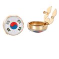 thumbnail image 1 of Gemelos con bandera coreana para hombre, aleación redonda, 1,7 cm, chapados en oro, 1 of 1