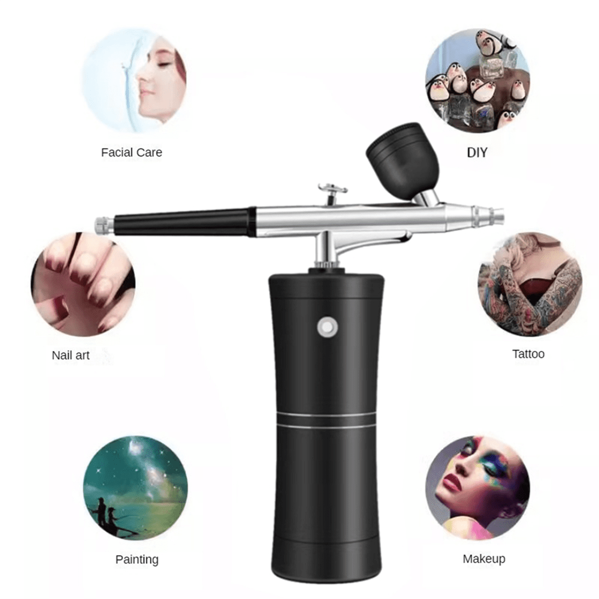 Airbrush Kit Cordless Mini Airbrush with Compressor Set with 0.3mm Nozzle Portable Makeup Oxygen Machine B