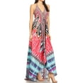 thumbnail image 3 of Sakkas Lizi Womens Maxi High-low Halter Handkerchief Long Dress Beach Party - UM232-Multi - One Size, 3 of 5