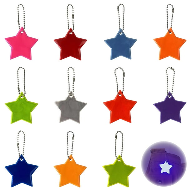 Set 12 Llaveros Reflectantes De Fútbol – Seguridad Nocturna, Reflejan A 300 Metros Para Mochilas