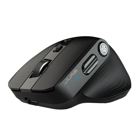 JLab Epic 2 Wireless Mouse, Infinite Scroll, Right-Handed, Optical, 8 buttons, USB 2.4 GHz/Bluetooth Connections, Black