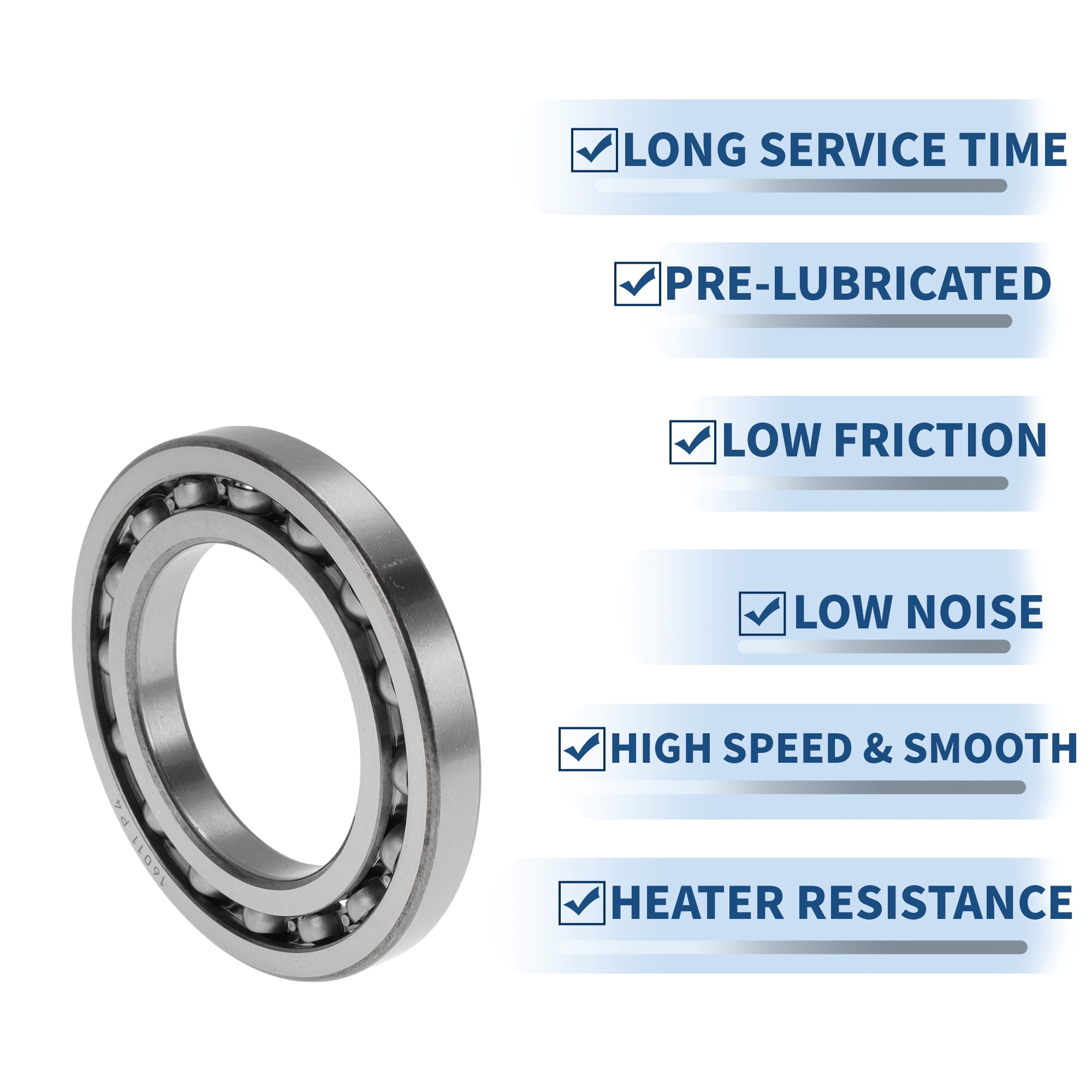 Unique Bargains 16011 Deep Groove Ball Bearings 55x90x11mm P4 Open Type Lubricated Bearings 1 Pcs Car Scooter Skateboard Wheel Universal Silver Tone