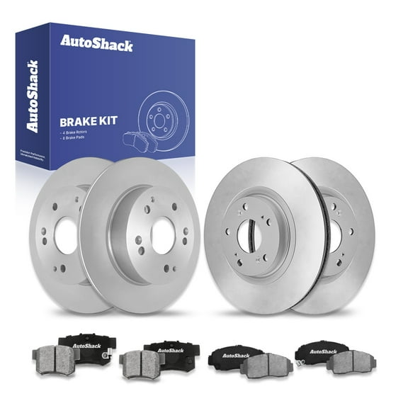 AutoShack Front Vented & Rear Solid Brake Rotors   Ceramic Pads 12-PC Brake Kit Replacement for 2003-2007 Honda Accord