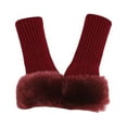 thumbnail image 4 of Cuekondy Gloves Mittens for Short Plush Gloves Autumn and Winter Women's Cute Wrist Knitted Wool Warm Fingerless Gloves Red Gloves Mittens, 4 of 4