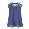 thumbnail image 7 of Bosfbaoi Tank Tops for Women Waffle Knit Denim Trim Sleeveless Tops Crew Neck Casual Relaxed Fit Shirts for Summer Weekend and Street Style, 7 of 7