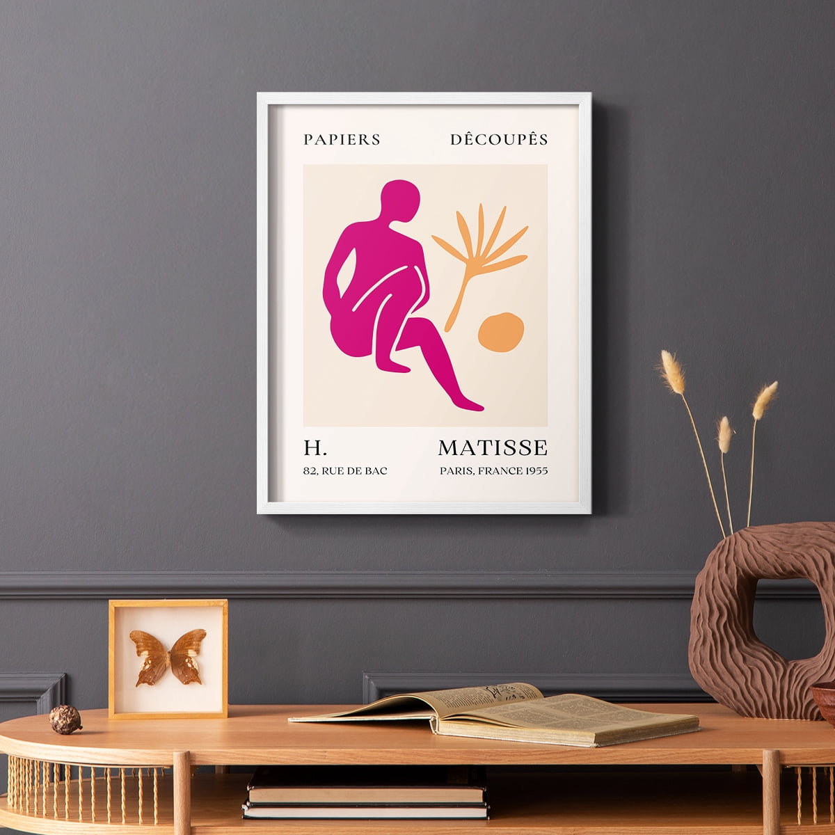 Matisse CLXIV Framed Print in White Solid Wood 11 x 14 Framed Print
