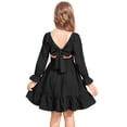 thumbnail image 3 of Arshiner Girls Dresses Long Sleeve Tie Back Fall Winter Off Shoulder Dress Kids Clothes, 3 of 7