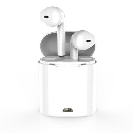 Headset Headphones Earbuds - Bluetooth Headphones, Wireless Earbuds Stereo Earphone Cordless Sport Headsets for Apple AirPods iphone 8, 8 plus, X, 7, 7 plus, 6s, 6S Plus with Charging Case-White