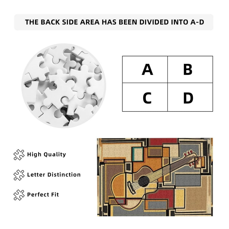 アート・デザイン・音楽 Acoustic Guitar Workshop Wooden Puzzle Music, Funky Fractal Geometric Square Shaped