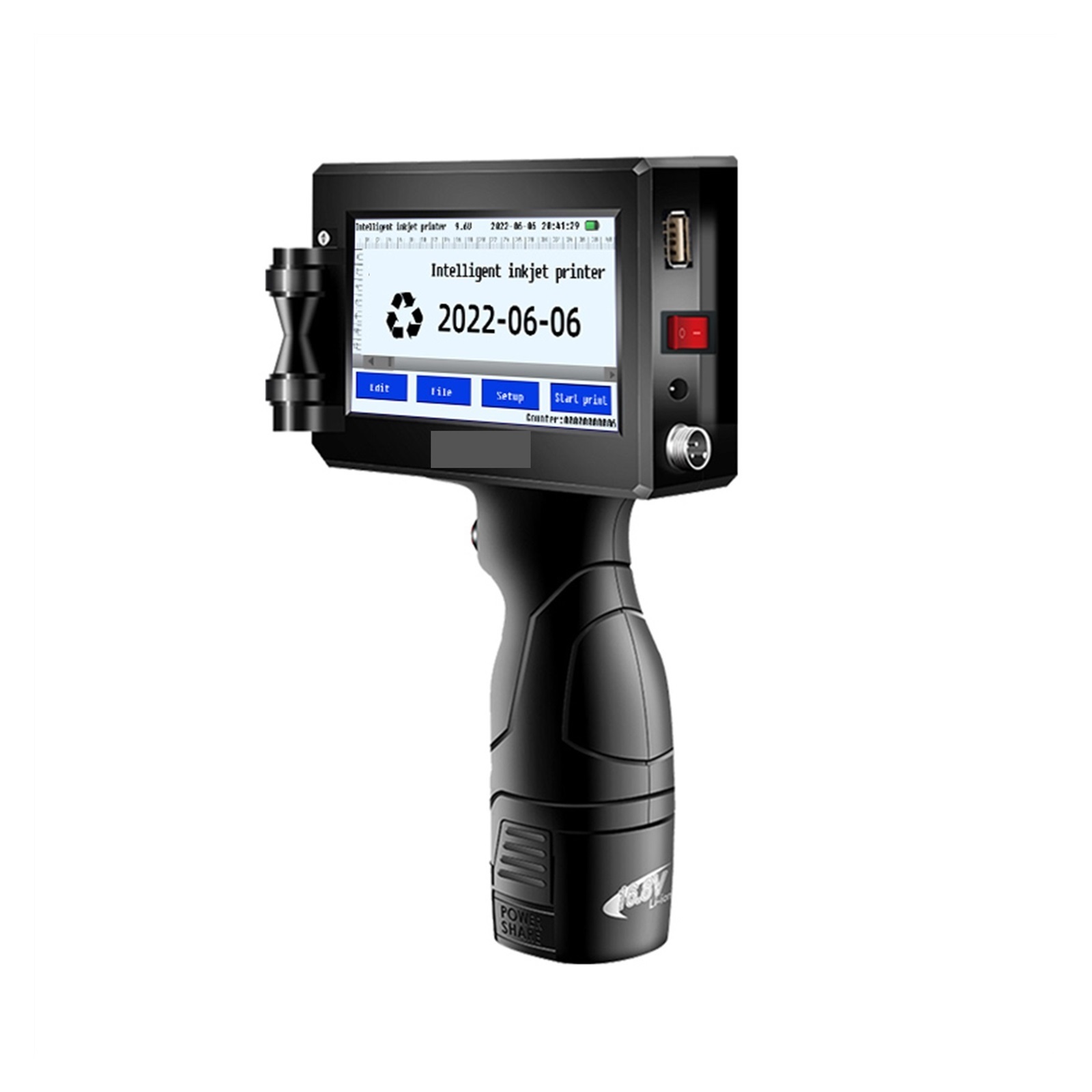 English 12.7mm Handheld Inkjet Printer Portable Small Label Coding Machine Production Date QR Barcode Logo Permanent Ink ,Multifunction Inkjet Printer