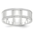 thumbnail image 1 of 7 mm Sterling Silver Design Edge Band - Size 10, 1 of 1