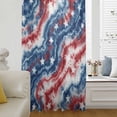 thumbnail image 5 of American Flag Tie-dye Sheer Curtains 63 Inches Long, Blue Red Ombre Abstract Art Light Filering Curtains, Breathable Simi Curtain Privacy Drapes for Living Room Bedroom Lightweight Window Treatment, 5 of 9