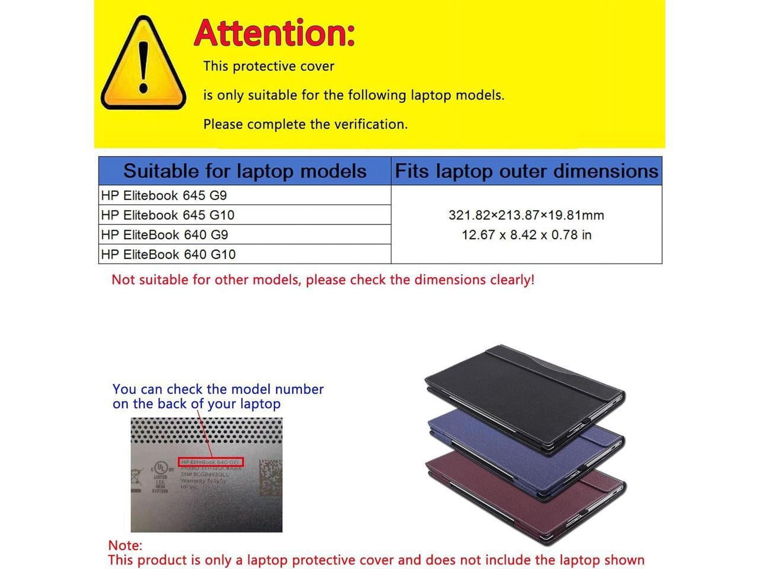Laptop Case Cover for 14 inch HP Elitebook 645 G9 G10 & HP EliteBook 640 G9 G10 Sleeve,PU Leather Notebook PC Sleeve Protective Bag Accessory with Pencil Holder