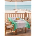 thumbnail image 2 of Outdoor Tablecloth with Umbrella Hole for Patio/Picnic/Party/Camping, Green Stripes Waterproof Table Cloth Rectangle Table Cover Washable, Light Pink Ombre Simple Abstract Lines (60"x 102"), 2 of 8