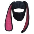 thumbnail image 1 of Fgnfyis Rabbit Ear Hat Autumn and Winter Neck Knitted Hat Bomber Hats Hot Pink, 1 of 6