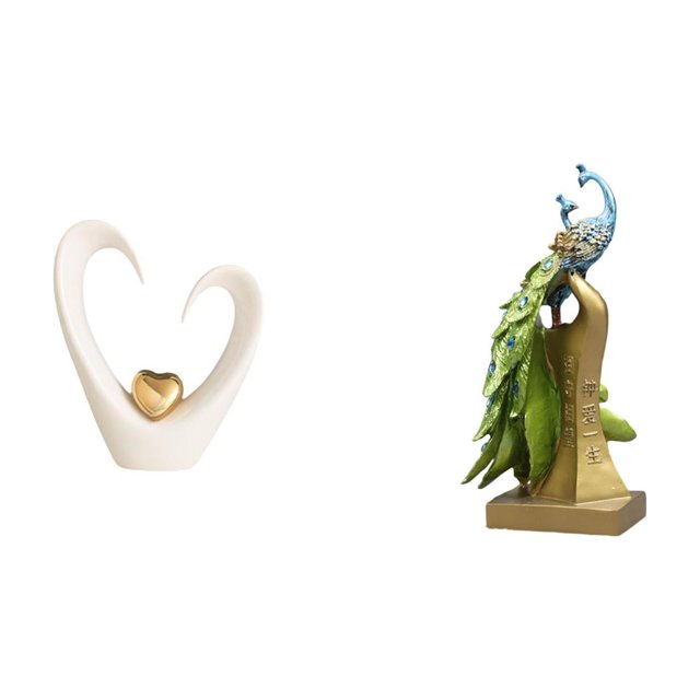 Figura decorativa de escritorio con forma de corazón, estatua de , adorno decorativo creativo de cerámica y resina, ideal para regalar o