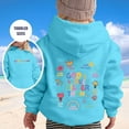 thumbnail image 2 of Toddler Girls Hoodies Sweatshirts Kids Hoodie Letter Long Sleeve Pocket Hoodie Jacket Clothing Sky Blue Size 2-3T, 2 of 4