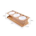 thumbnail image 6 of Fairela Elevated Triple Bamboo Pet Feeder with Ceramic Bowls,Raised Food & Water Stand for Cats,Small Dogs, 6 of 8