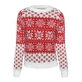 thumbnail image 1 of Suéter de mujer Copo de nieve de Navidad Tops de niña de invierno Jersey de manga larga con cuello redondo para mujer, Blanco, XL kenally AP003997-04, 1 of 7