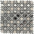 thumbnail image 2 of Apollo Tile 5 pack 11-in x 11-in Silver-Beige Polished-Matte Finish Glass-Resin-Stone Mirror Mosaic Tile (4.20 Sq ft/case), 2 of 2