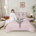 thumbnail image 5 of Feelyou Gothic Angel Wings Bedding Comforter Set, Vintage Y2k 2000s Goth Twin Comforter Sets, Teens Kids Girls Boys Reversible Bedding Set, Lightweight Room Decor, 2 Pieces, 5 of 9
