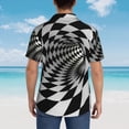 thumbnail image 3 of Lsque 3D Vortex Illusion pattern Hawaiian Shirt for Men, Unisex Summer Beach Casual Short Sleeve Button Down Shirts-XX-Large, 3 of 9
