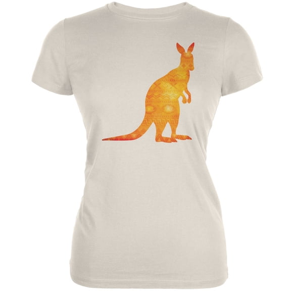 Australian Spirit Animal Kangaroo Cream Juniors Soft T-Shirt - Small