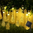 thumbnail image 1 of Guirnaldas de luces solares 30 LED 6,5 M para jardín exterior 8 modos, cristal impermeable para festival, fiesta, jardín, terraza, árbol, cumpleaños (blanco cálido), 1 of 5